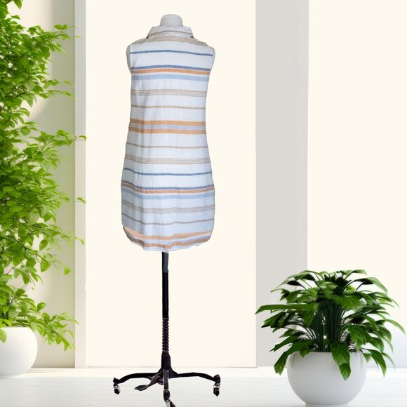 LINEN SLEEVELESS DRESS M - Picture 2 of 2